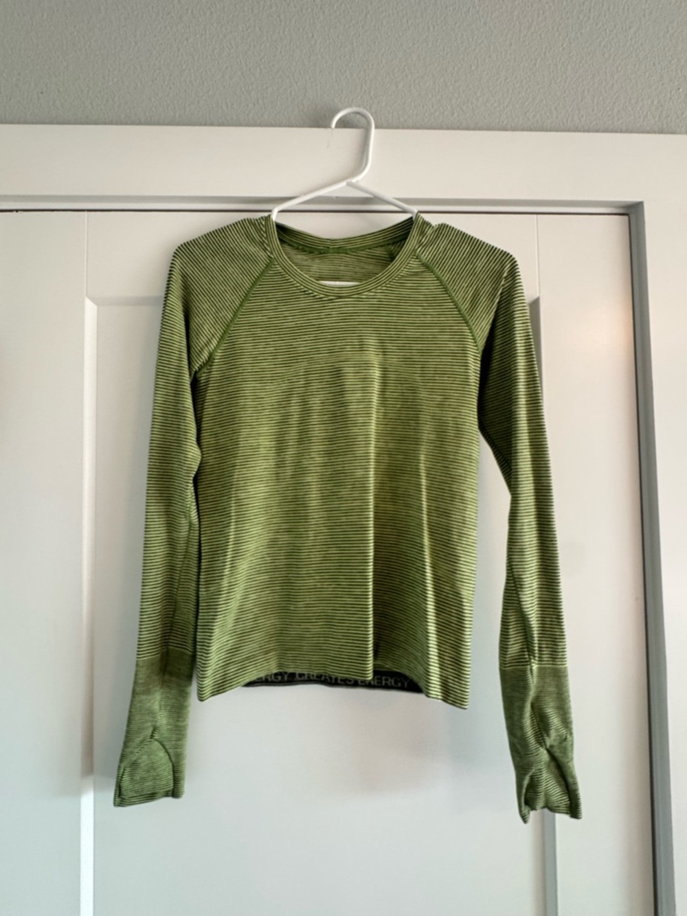 Lululemon Striped Green & black Long Sleeve Top